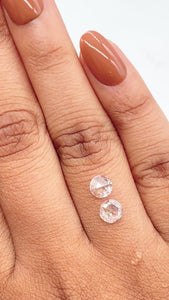 0.91cttw | F-G VS-SI Round Shape Rose Cut Diamond Matched Pair - Modern Rustic Diamond