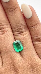 2.69ct | Brilliant Cut Cushion Shape Brazil Emerald - Modern Rustic Diamond