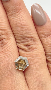 3.26ct | Champagne SI1 Hexagon Shape Step Cut Diamond (GIA) - Modern Rustic Diamond