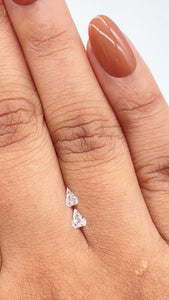 0.23cttw | E-F VVS Shield Shape Step Cut Diamond Matched Pair - Modern Rustic Diamond
