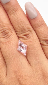 2.81ct |  Lozenge Shape Step Cut Morganite - Modern Rustic Diamond
