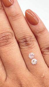 0.51cttw | D VVS Round Shape Rose Cut Diamond Matched Pair - Modern Rustic Diamond