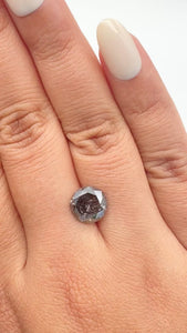 3.46ct | Salt & Pepper Round Shape Brilliant Cut Diamond - Modern Rustic Diamond