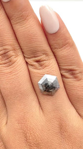 3.11ct | Rustic Hexagon Shape Rose Cut Diamond - Modern Rustic Diamond