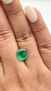 2.25ct | Brilliant Cut Cushion Shape Brazil Emerald - Modern Rustic Diamond