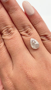 2.68ct | Salt & Pepper Pear Shape Rose Cut Diamond - Modern Rustic Diamond