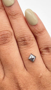 0.88ct | Salt & Pepper Lozenge Shape Step Cut Diamond - Modern Rustic Diamond