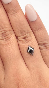 1.12ct | Salt & Pepper Lozenge Shape Step Cut Diamond - Modern Rustic Diamond