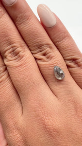 1.76ct | Salt & Pepper Pear Shape Rose Cut Diamond - Modern Rustic Diamond