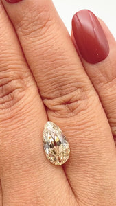 3.04ct | Fancy Light Brownish Yellow VVS2 Pear Shape Old Mine Cut Diamond (GIA) - Modern Rustic Diamond