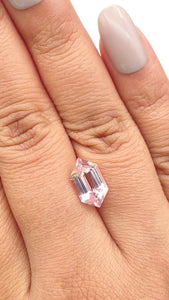 2.10ct |  Hexagon Shape Step Cut Morganite - Modern Rustic Diamond