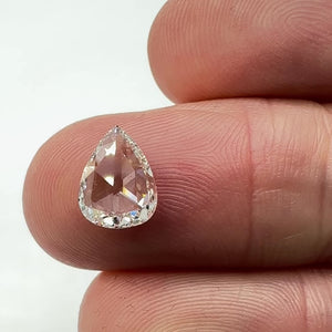 1.28ct | F/VS2 Pear Shape Rose Cut Diamond (GIA) - Modern Rustic Diamond