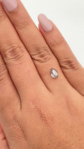 1.18ct | Salt & Pepper Pear Shape Rose Cut Diamond - Modern Rustic Diamond