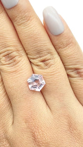 2.64ct |  Hexagon Shape Step Cut Morganite - Modern Rustic Diamond