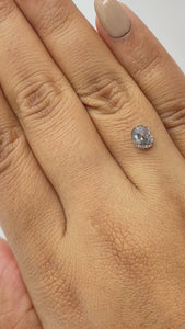 1.07ct | Salt & Pepper Cushion Shape Rose Cut Diamond - Modern Rustic Diamond