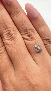 0.89ct | Salt & Pepper Pear Shape Rose Cut Diamond - Modern Rustic Diamond