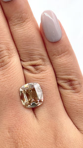 6.01ct | Champagne VS1 Cushion Shape Old Mine Cut Diamond (GIA) - Modern Rustic Diamond