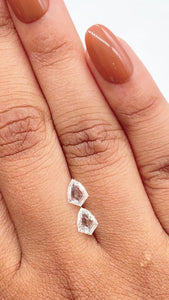 0.91cttw | D-E VVS-VS Kite Shape Step Cut Diamond Matched Pair - Modern Rustic Diamond