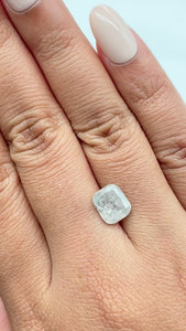 3.05ct | Salt & Pepper Cushion Shape Rose Cut Diamond - Modern Rustic Diamond