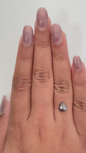 1.14ct | Salt & Pepper Pear Shape Rose Cut Diamond - Modern Rustic Diamond