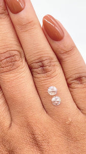 0.59cttw | G-H SI Round Shape Rose Cut Diamond Matched Pair - Modern Rustic Diamond