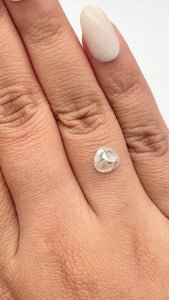 0.99ct | Salt & Pepper Pear Shape Rose Cut Diamond - Modern Rustic Diamond
