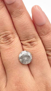 5.00ct | Salt & Pepper Round Shape Brilliant Cut Diamond - Modern Rustic Diamond