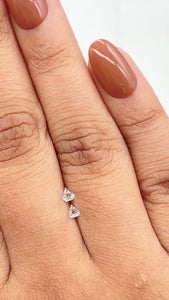 0.16cttw | E-F VVS Shield Shape Step Cut Diamond Matched Pair - Modern Rustic Diamond