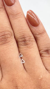 0.23cttw | E-F VVS Shield Shape Step Cut Diamond Matched Pair - Modern Rustic Diamond