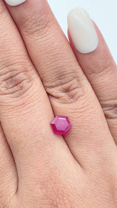 1.35ct | Red/ Hexagon Shape Step Cut Diamond - Modern Rustic Diamond