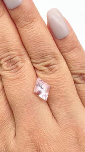 2.17ct |  Lozenge Shape Step Cut Morganite - Modern Rustic Diamond