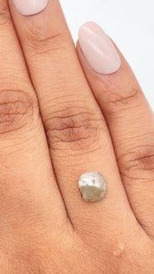 0.87ct | Salt & Pepper Cushion Shape Rose Cut Diamond - Modern Rustic Diamond