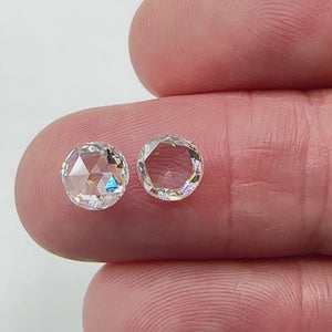 2.45cttw | I VVS2-VS1 Round Shape Rose Cut Diamond Matched Pair - Modern Rustic Diamond