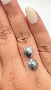 6.06cttw | Rustic Gray  Pear Shape Brilliant Cut Diamond Matched Pair - Modern Rustic Diamond