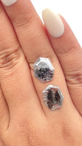 5.07cttw | Rustic  Shield Shape Rose Cut Diamond Matched Pair - Modern Rustic Diamond