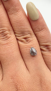 1.03ct | Salt & Pepper Pear Shape Rose Cut Diamond - Modern Rustic Diamond