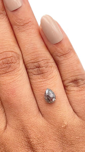 1.09ct | Salt & Pepper Pear Shape Rose Cut Diamond - Modern Rustic Diamond