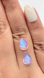 5.27cttw | Blue Pear Shape  Diamond Matched Pair - Modern Rustic Diamond