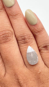 4.55ct | Salt & Pepper Pear Shape Rose Cut Diamond - Modern Rustic Diamond