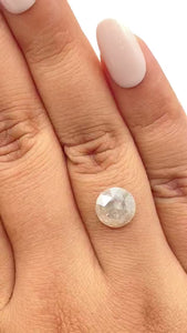 2.63ct | Salt & Pepper Round Shape Rose Cut Diamond - Modern Rustic Diamond