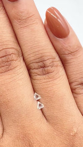 0.17cttw | H-I VS-SI Shield Shape Step Cut Diamond Matched Pair - Modern Rustic Diamond