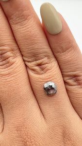 1.10ct | Salt & Pepper Cushion Shape Rose Cut Diamond - Modern Rustic Diamond