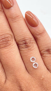 0.74cttw | G VS2 Round Shape Rose Cut Diamond Matched Pair - Modern Rustic Diamond