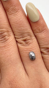 0.98ct | Salt & Pepper Cushion Shape Rose Cut Diamond - Modern Rustic Diamond