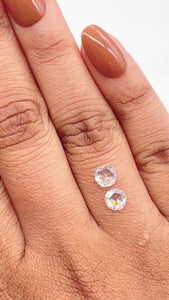 0.77cttw | G-H SI Round Shape Rose Cut Diamond Matched Pair - Modern Rustic Diamond