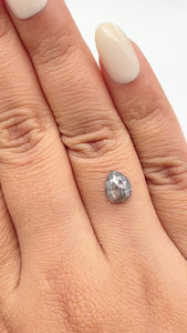 1.35ct | Salt & Pepper Pear Shape Rose Cut Diamond - Modern Rustic Diamond
