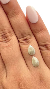 1.83cttw | Rustic  Pear Shape Rose Cut Diamond Matched Pair - Modern Rustic Diamond