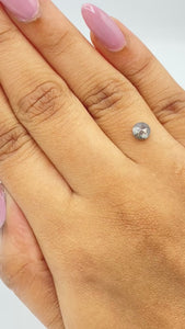 0.58ct | Salt & Pepper Round Shape Rose Cut Diamond - Modern Rustic Diamond