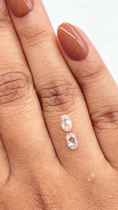 0.57cttw | I VS2-SI1 Oval Shape Rose Cut Diamond Matched Pair - Modern Rustic Diamond