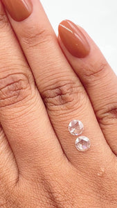 0.66cttw | I-J VS Round Shape Rose Cut Diamond Matched Pair - Modern Rustic Diamond